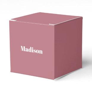 Elegant Minimalist Rose Gold White Name Favor Boxes