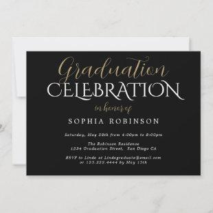 Elegant Modern Calligraphy Graduation Party  Invitation