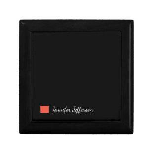 Elegant Modern Handwriting Plain Black Gift Box