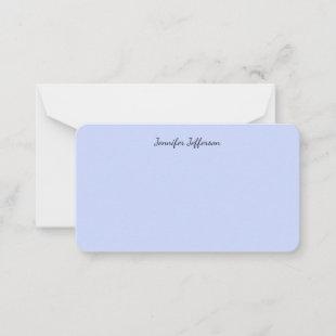 Elegant Modern Handwriting Plain Light Blue Note Card
