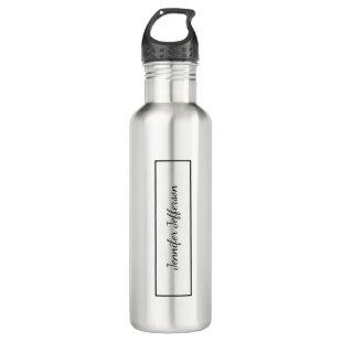 Elegant Modern Handwriting Plain Professional Stainless Steel Water Bottle