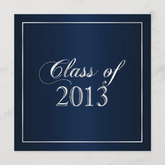Elegant Navy and Silver Class of 2013 Invitation