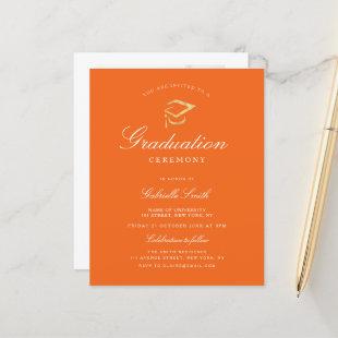 Elegant orange graduation ceremony invitation