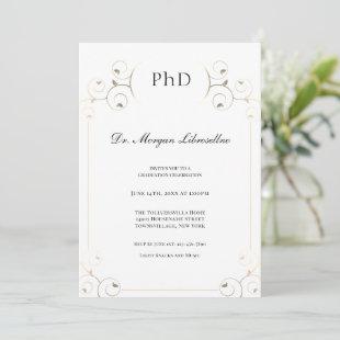 Elegant PhD Gold Graduation Invitation