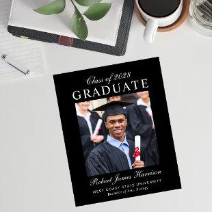 Elegant Photo Black Budget Graduation Announcement