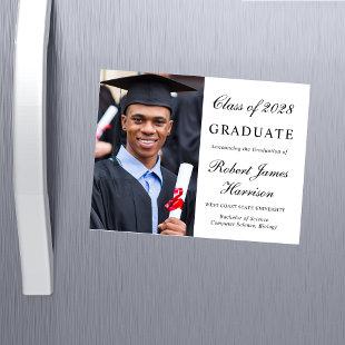 Elegant Photo College Graduation Magnetic Card