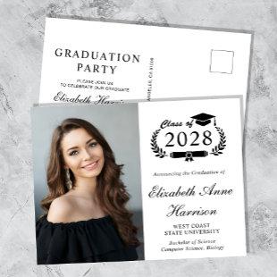 Elegant Photo College Graduation Party Invitation Postcard