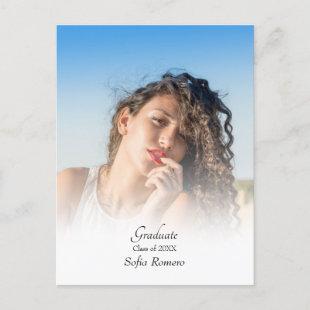 Elegant Photo Graduation Announcement Postcard