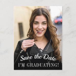 Elegant Photo Graduation Save the Date Postcard