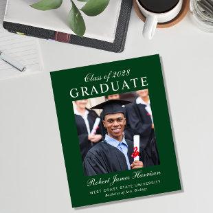 Elegant Photo Green Budget Graduation Announcement