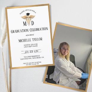 Elegant Photo MD Doctor of Medicine Graduation Invitation