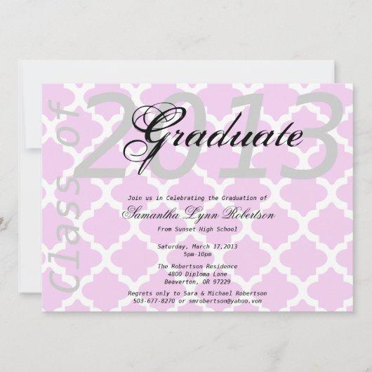 Elegant Pink Graduation Annoucement/Invitation Invitation
