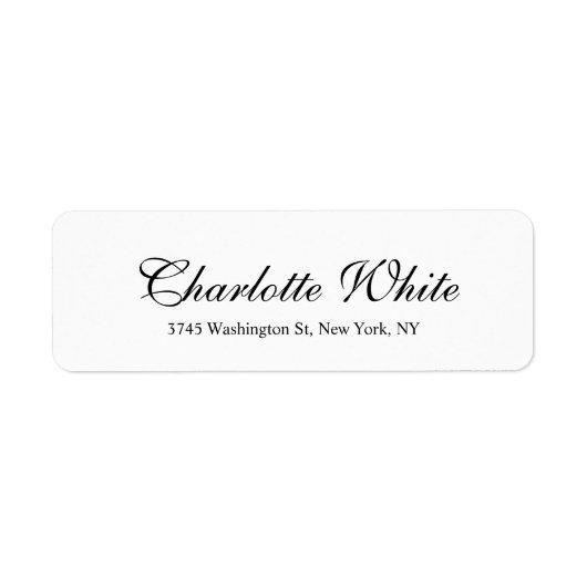 Elegant Professional Classical Plain Black White Label