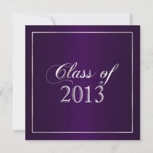 Elegant Purple and Silver Class of 2013 Invitation