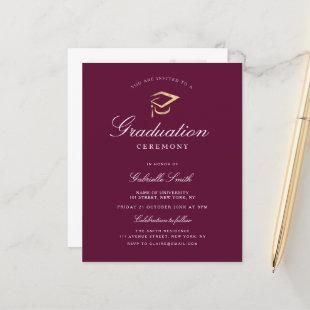 Elegant purple graduation ceremony invitation