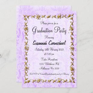 Elegant Purple Graduation Party Invitation