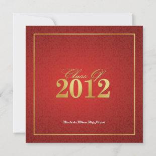Elegant Red & Gold Class of 2012 Announcements