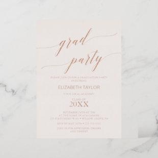 Elegant Rose Gold Foil | Blush Graduation Party Foil Invitation