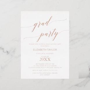 Elegant Rose Gold Foil Graduation Party Foil Invitation
