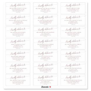 Elegant Rose Gold Wedding Guest Address Labels