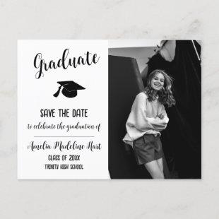 Elegant Save The Date Graduate Photo Postcard