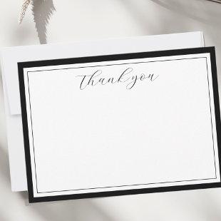 Elegant Script Calligraphy Black Thank You Card