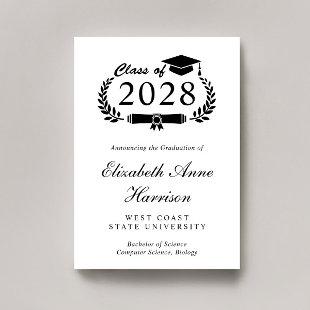 Elegant Script College Graduation Announcement