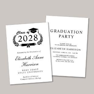 Elegant Script College Graduation Party Invitation