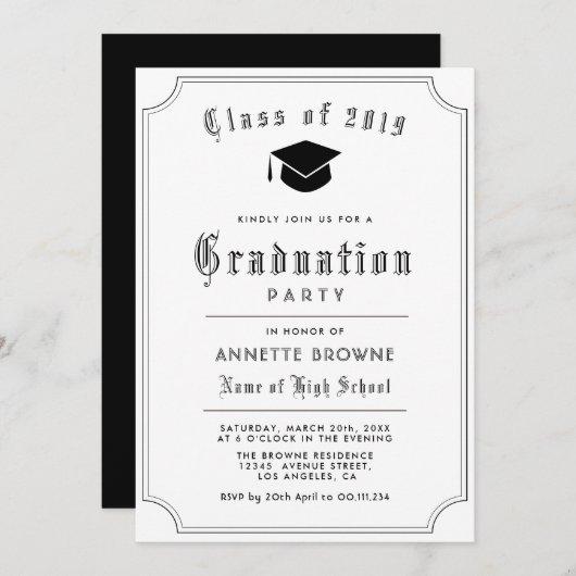elegant script graduation party invitation