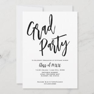 Elegant Script Minimalist Luxury Graduation Party Invitation