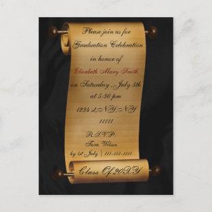 elegant scroll Graduation party Invitation