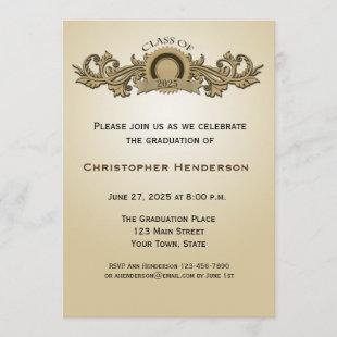 Elegant Seal & Scroll Graduation Invitation