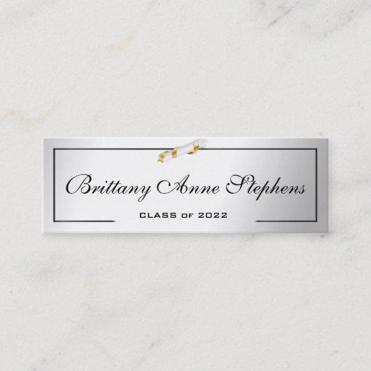Elegant Silver Diploma Name Card Insert