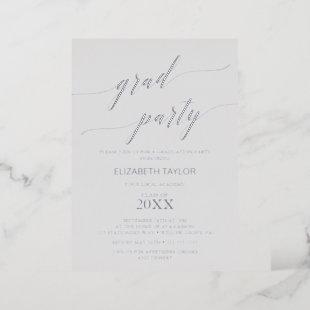 Elegant Silver Foil | Gray Graduation Party Foil Invitation