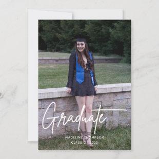 Elegant Simple Script Graduate Photo Graduation Invitation