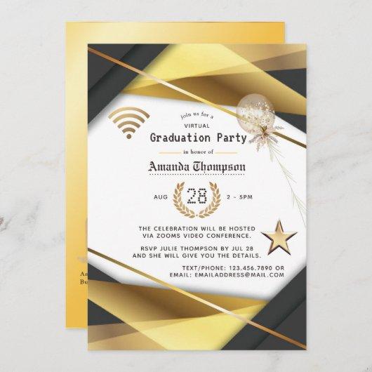 Elegant Virtual Graduation Party Certificate Invitation