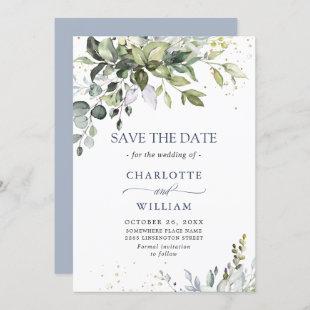 Elegant Watercolor Eucalyptus Greenery Wedding Sav Save The Date