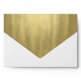 Elegant White Gold Faux Foil Envelope