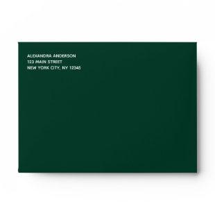 Emerald Green Simple Minimalist Colored Envelope