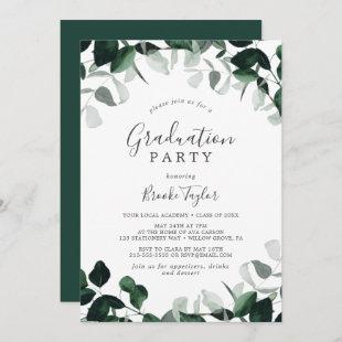 Emerald Greenery Graduation Party Invitation