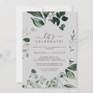 Emerald Greenery | Gray Let's Celebrate Invitation
