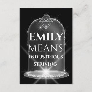 Emily Name Meaning Diamond Birthday Party Invitation