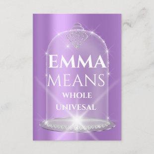 Emma Name Meaning Diamond Birthday Purple Invitation