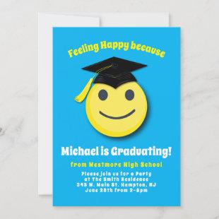 Emoticon Happy Cute Graduation Party Invitation