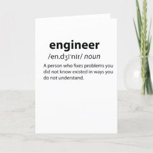Engineer Funny Dictionary Definition Holiday Card