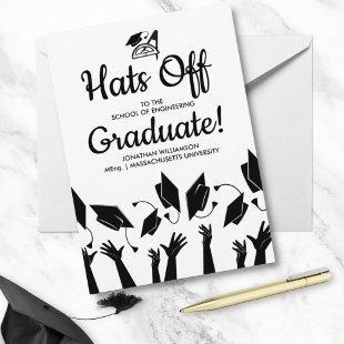 Engineering Grad Photo Hats Off Graduation Party Invitation