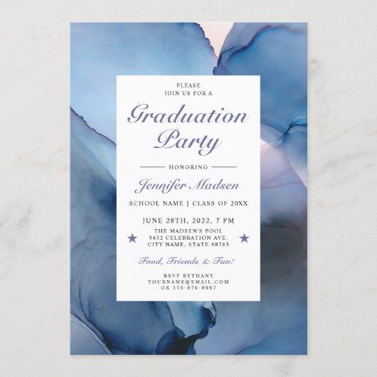 Ethereal Wave Graduation Party Invitations V06