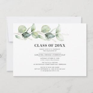 Eucalyptus Foliage Greenery Graduation 2022 Party Invitation