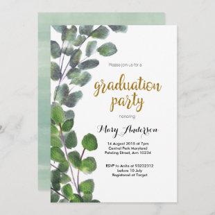 Eucalyptus graduation party invitation