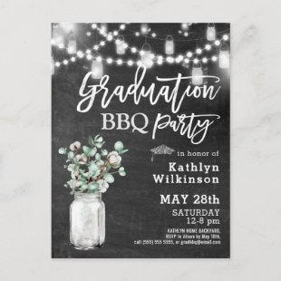 Eucalyptus Greenery GRAD BBQ Party Invitation Postcard